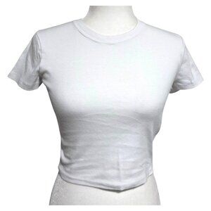 Hollister White Baby Tee Crop Top T-Shirt Size Small 100% Cotton Soft